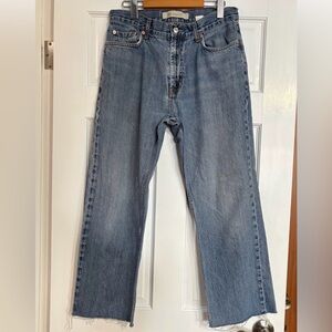 Gap Vintage Easy Fit High Rise Straight Leg Raw Hem Jeans - Size 30
